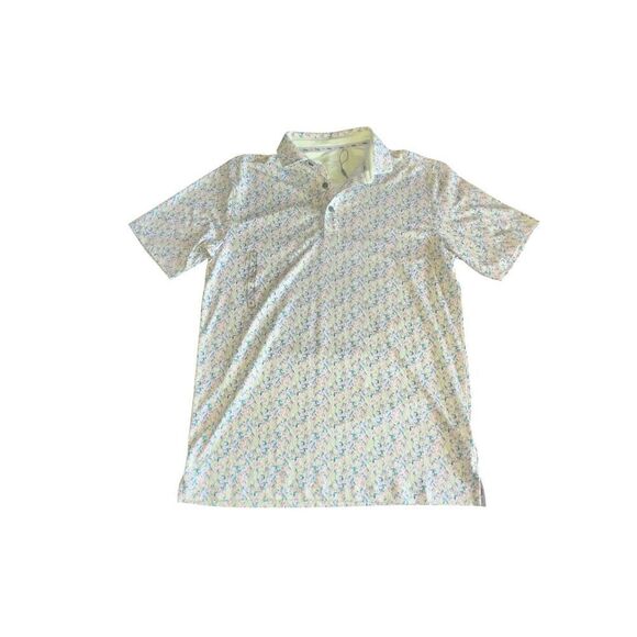 Walter Hagen men’s S Clubhouse Golf Polo Shirt Yellow Fresco Lemon Sorbet Print - Picture 4 of 7